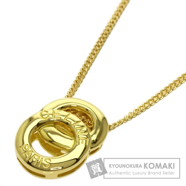 CELINE セリーヌ ロゴ サークル ネックレス K18イエローゴールド  