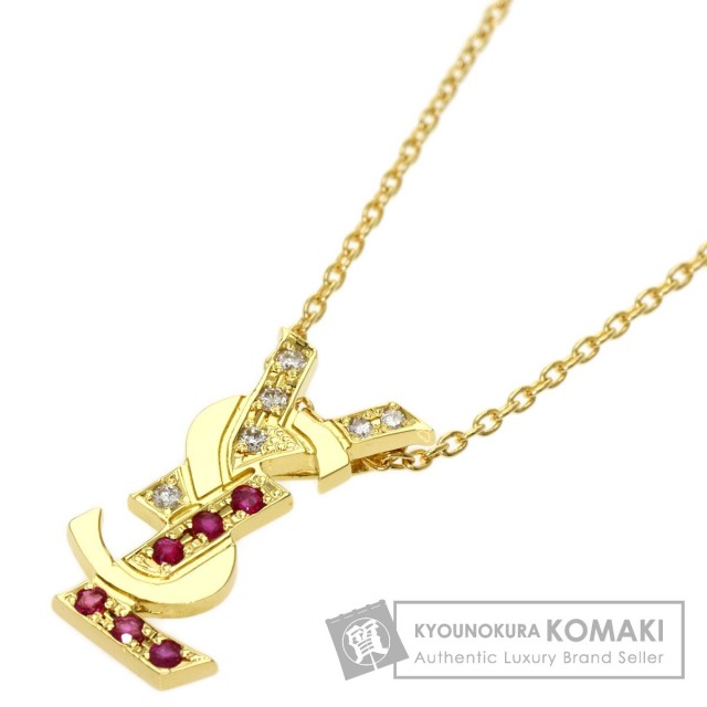 YVES SAINT LAURENT イヴ・サンローラン ロゴ ダイヤモンド ネックレス  