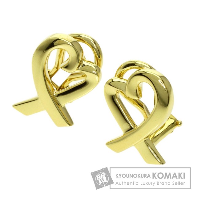 ティファニーラビングハートピアスK18イエローゴールド