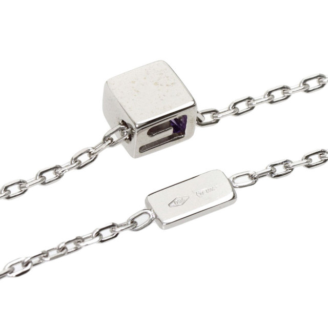 GUCCI グッチ G ロゴキューブ アメジスト ネックレス K18ホワイト  