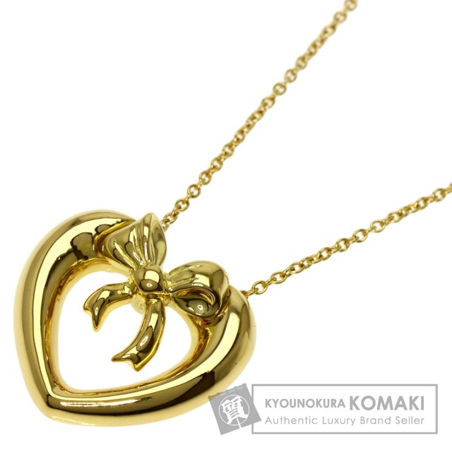 TIFFANY&Co. ティファニー ハートリボン ネックレス K18イエロー  
