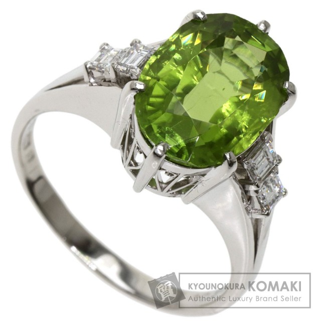 MIKIMOTO ミキモト ペリドット ダイヤモンド リング・指輪 プラチナ 