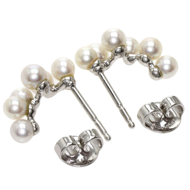 MIKIMOTO ミキモト ベビーパール 真珠 ピアス K18ホワイトゴールド 