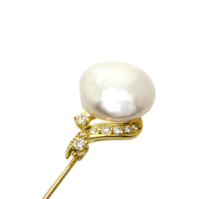 MIKIMOTO ミキモト ピンブローチ パール 真珠 ダイヤモンド