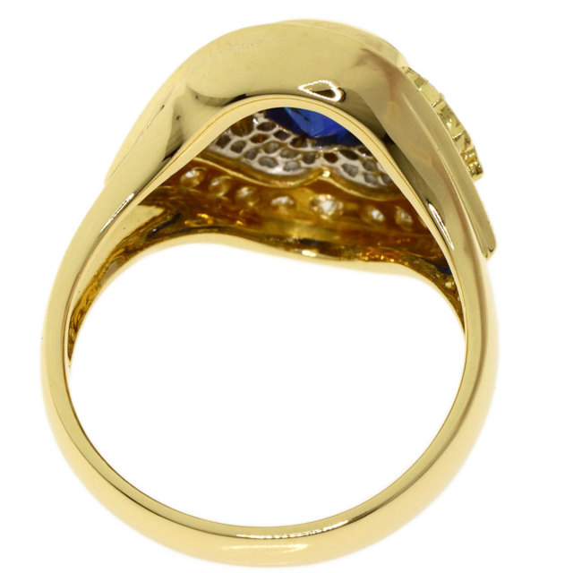1.65ct サファイア ダイヤモンド リング・指輪 K18イエローゴールド 