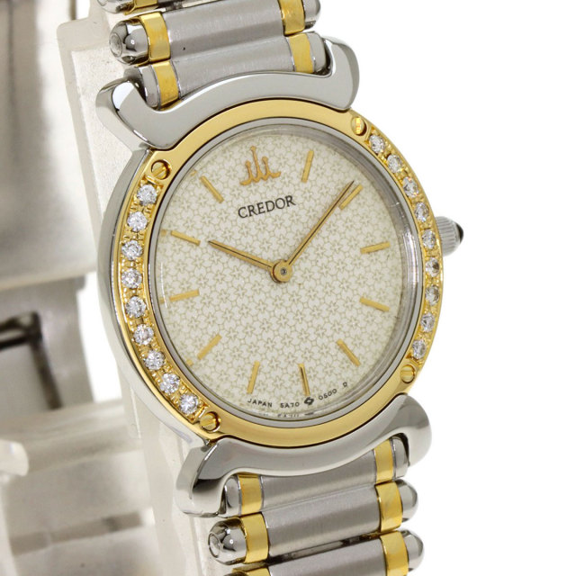 SEIKO セイコー 5A70-0210 クレドール リネアクルバ ダイヤモンド 