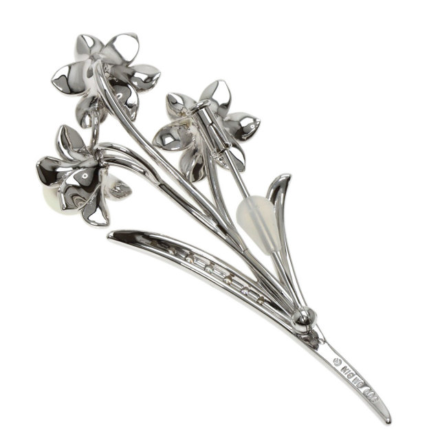 美品】タサキ フラワー ダイヤモンド パール ブローチ K18（大切な人へ  