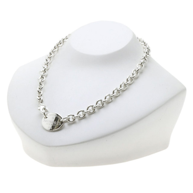 TIFFANY&Co. ティファニー オーバル タグ ネックレス シルバー レディース