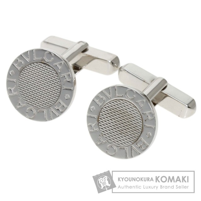 正規 ブルガリ ロゴ文字 スクエアカフス クアドラート めづらい SV  