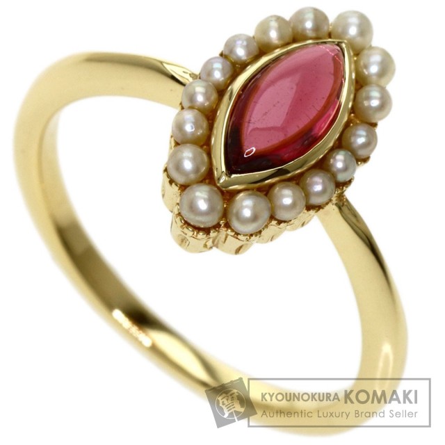 agete アガット エマイユ K14 撮れ 透かしリング 