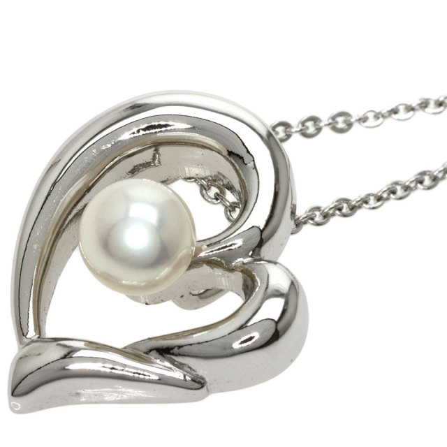 TASAKI タサキ ハートモチーフ パール 真珠 ネックレス シルバー 