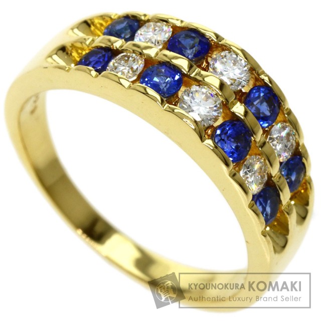 MIKIMOTO ミキモト サファイア ダイヤモンド リング・指輪 K18イエロー 