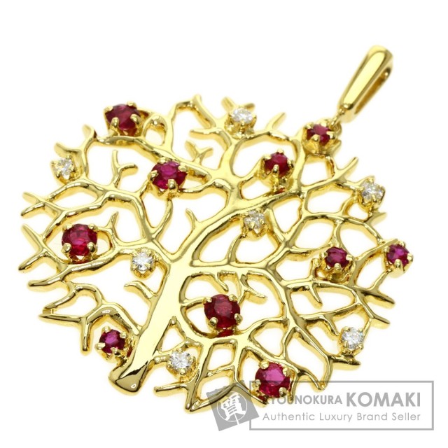 MIKIMOTO ミキモト ルビー ダイヤモンド ペンダントトップ K18イエロー 