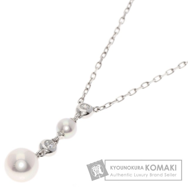 MIKIMOTO ミキモト パール 真珠 ダイヤモンド ネックレス K18ホワイト 