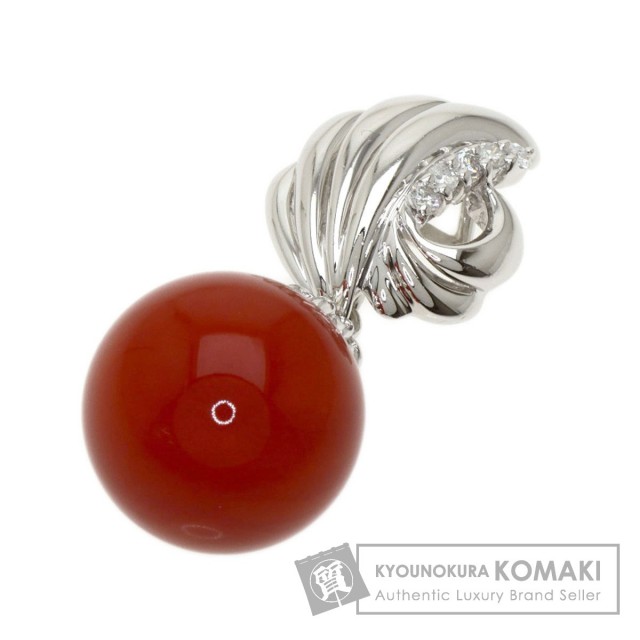 サンゴ 珊瑚 ダイヤモンド ペンダント プラチナPT900 6.3g レディース 