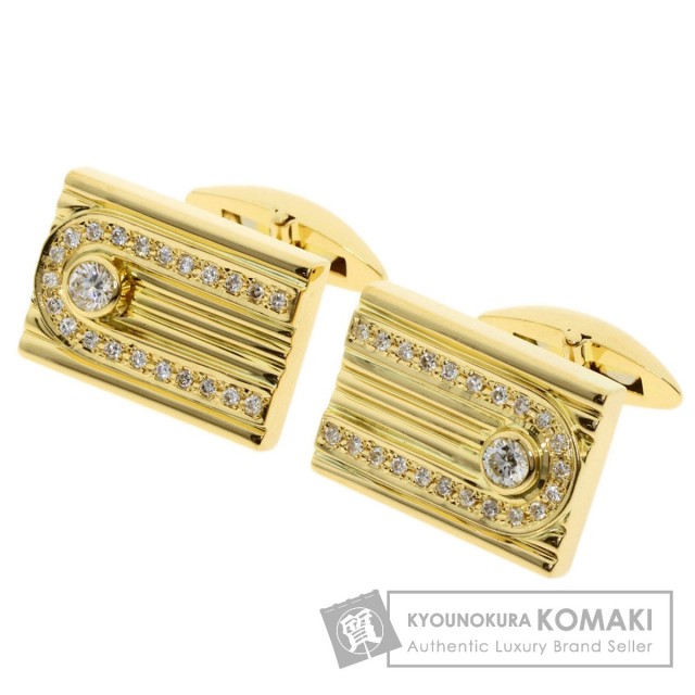 0.37ct ダイヤモンド カフス K18イエローゴールド 18.2g メンズ 