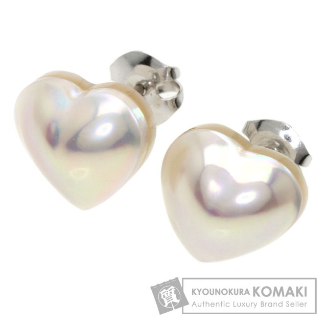 TASAKI タサキ マベパール 真珠 ハートモチーフ ピアス K18ホワイト 