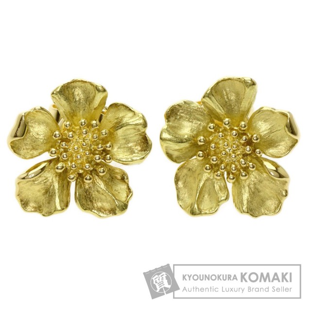 極美品　ティファニー　片耳　ピアス　ゴールド　k18 TIFFANY&Co. ティファニー ハナミズキ ピアス K18イエロー