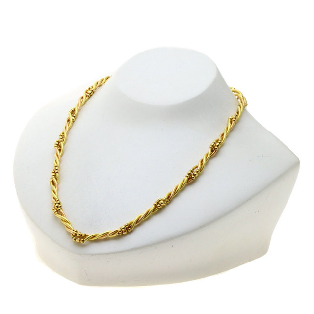 K18 ゴールド ツイストデザイン ネックレス