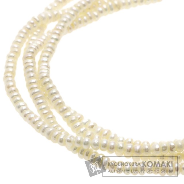 淡水真珠 淡水パール 4連ネックレス silver刻印 67cm 淡水パール 真珠 4連 ネックレス シルバー 38.3g レディース