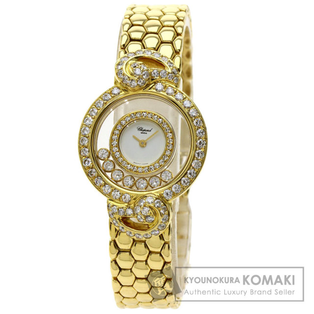 Chopard ショパール ハッピーダイヤモンド 腕時計 K18イエローゴールド 