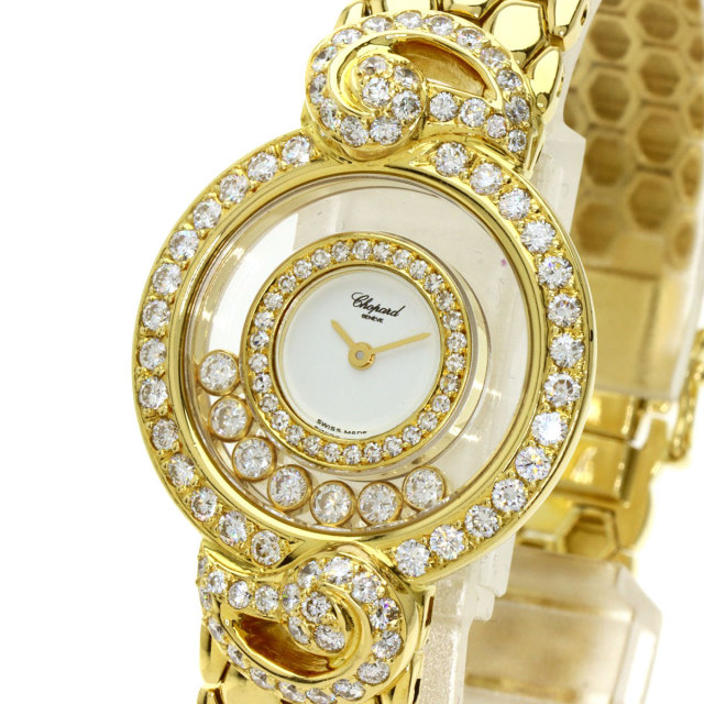 Chopard ショパール ハッピーダイヤモンド 腕時計 K18イエローゴールド 