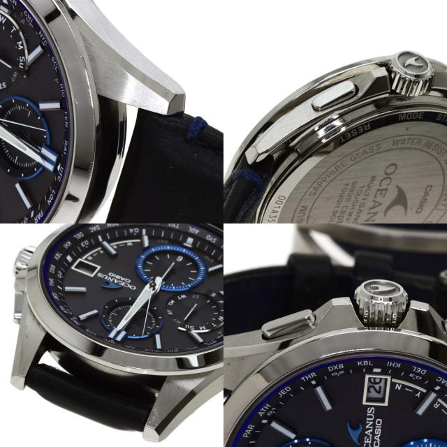 s*k様 限定価格OCEANUS 牛革バンド ブラック OCW-T2600L-1 OCW-T2600L