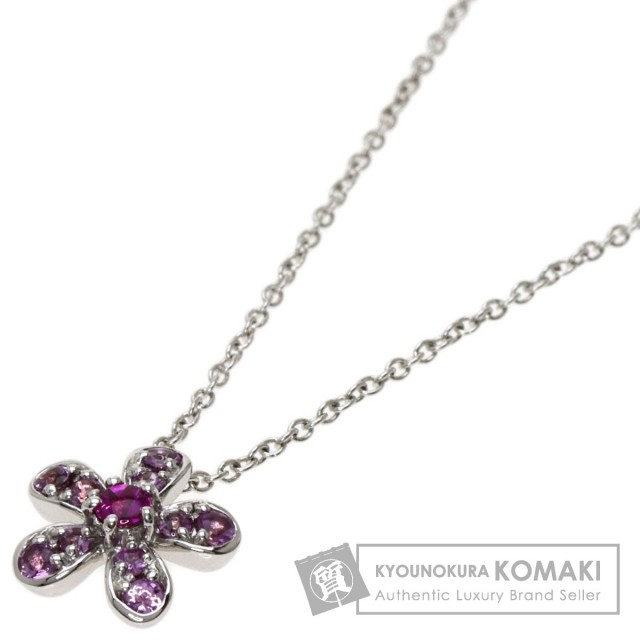 Ponte Vecchio 花モチーフ ピンクサファイアとダイヤのネックレス Ponte Vecchio 花モチーフ ピンクサファイアとダイヤのネックレス