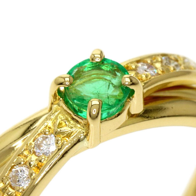 スタージュエリーK18 エメラルド×ダイヤモンド指輪 