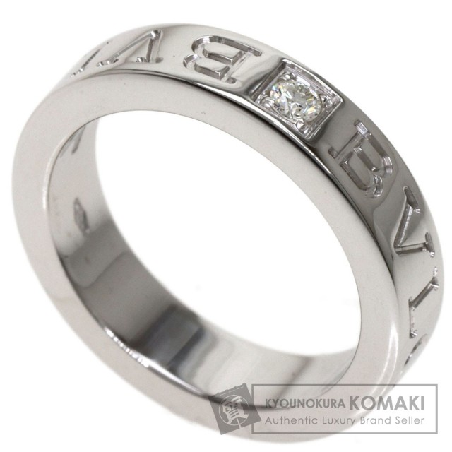 BVLGARI ダブルロゴリング 1Pダイヤモンド　リング K18WG　指輪 BVLGARI ブルガリ ビー・ゼロワン リング ダブルロゴ 1P