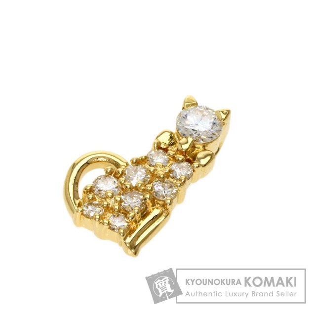 TASAKI タサキ ネコモチーフ ダイヤモンド ペンダントトップ K18