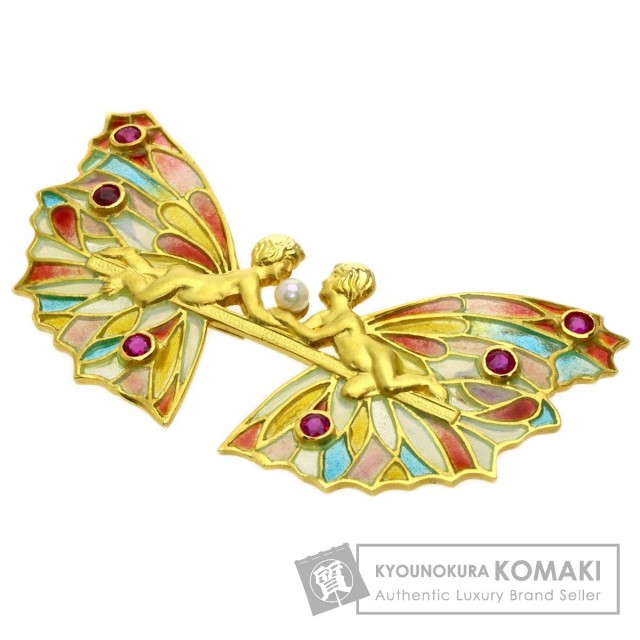 マリエラ エナメル パール(真珠) たけりゃ ブローチ 