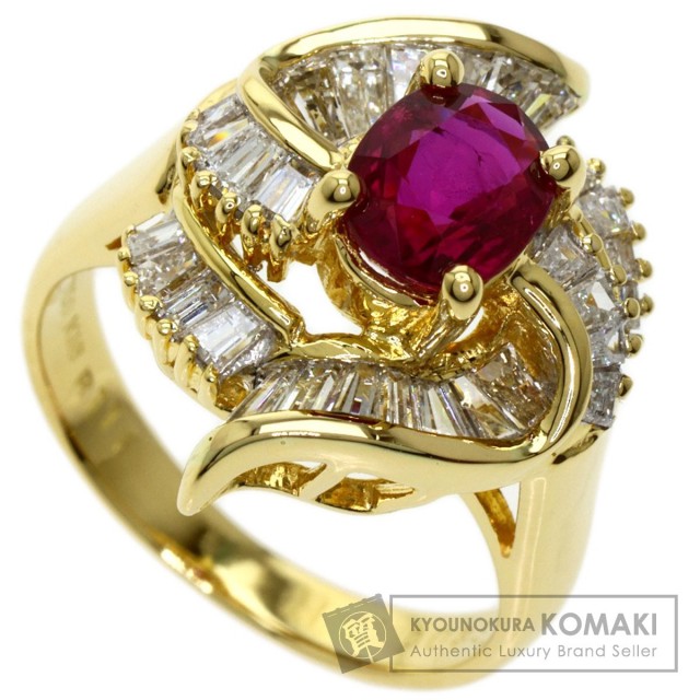 1.16ct ルビー ダイヤモンド リング・指輪 K18イエローゴールド 