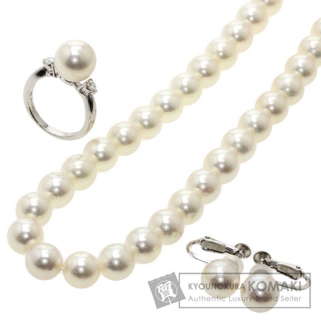 タサキ　TASAKI アコヤパール　ネックレス ピアス セット TASAKI タサキ パール ネックレス ピアス リング 3点セット TASAKI