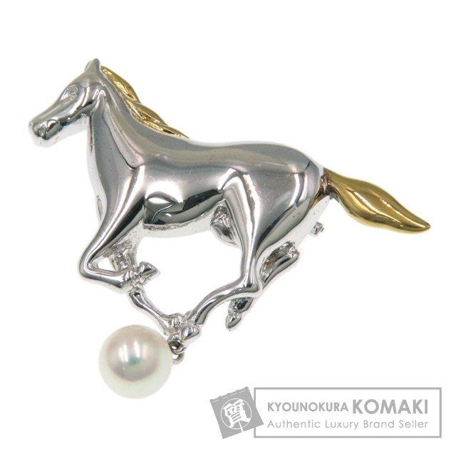 MIKIMOTO ミキモト パール 真珠 ブローチ シルバー レディース