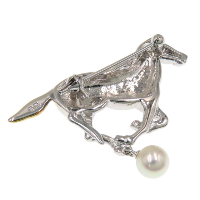 MIKIMOTO ミキモト パール 真珠 ブローチ シルバー レディース