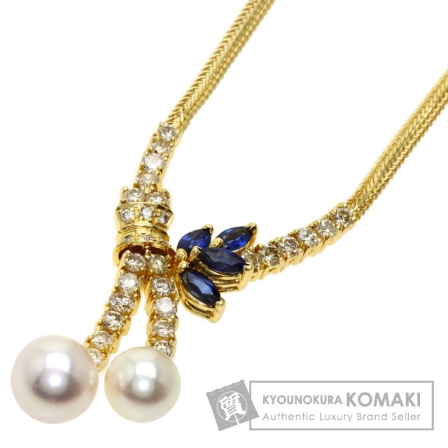 バレステラ アコヤパール 真珠 サファイア ダイヤモンド ネックレス  