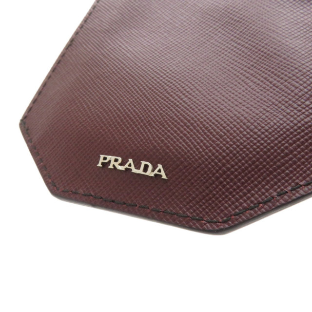 PRADA プラダ ネームタグ チャーム キーホルダー レザー ユニ