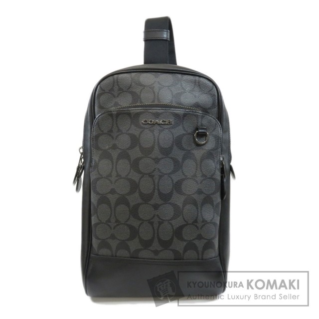 coach ボディバッグ シグネチャー 黒 COACH コーチ チャールズ スリングバッグ ボディバッグ