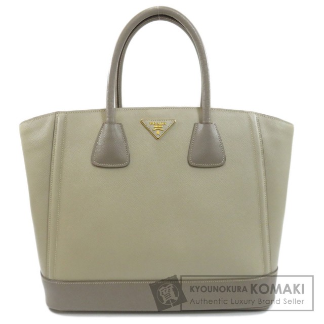 PRADA プラダ レザー　ハンドバッグ　トートバッグ ロゴプレート PRADA プラダ ロゴプレート トートバッグ レザー レディース