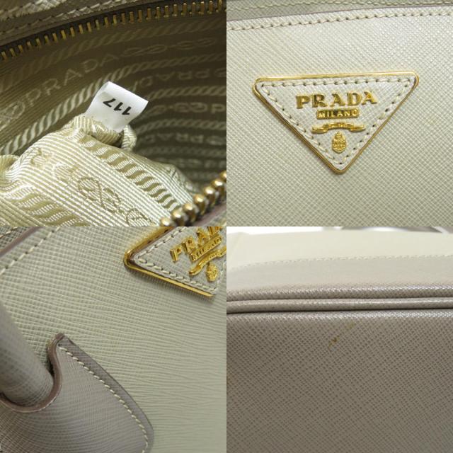PRADA プラダ ロゴプレート トートバッグ レザー レディース
