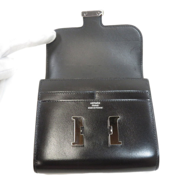 HERMES エルメス コンスタンス ウォレット ブラック 黒 シルバー金具 