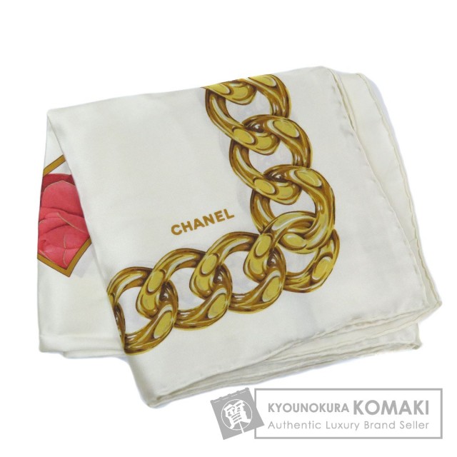 CHANEL シャネル フラワー ココマーク スカーフ シルク レディース