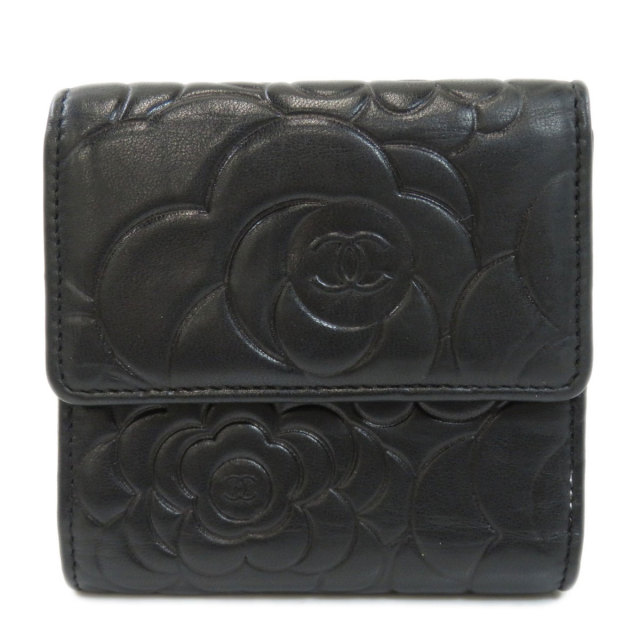 CHANEL シャネル ココマーク カメリア 二つ折り財布（小銭入れあり 