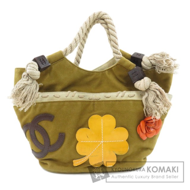 CHANEL シャネル ココマーク クローバー ハンドバッグ キャンバス 