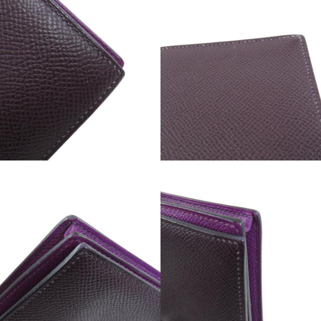HERMES エルメス ベアンスフレ エプソン パープル 長財布（小銭入れ 