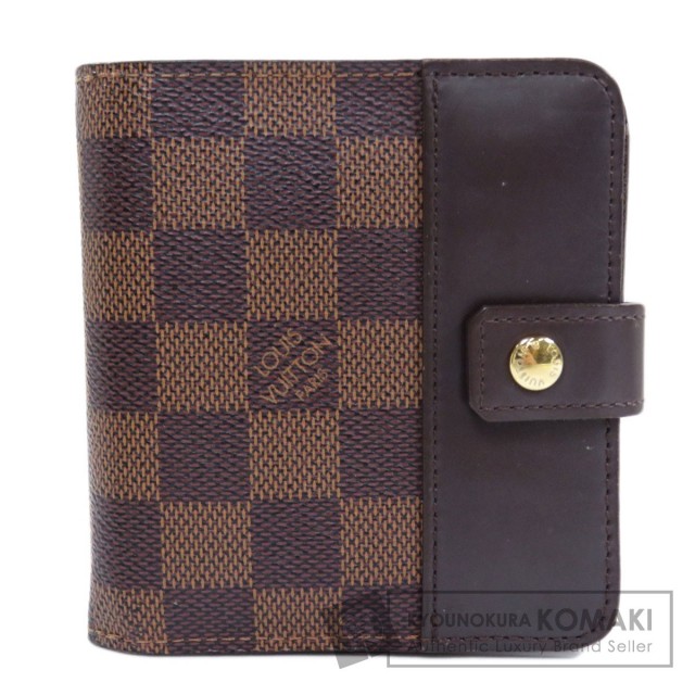 ルイヴィトン ダミエ エベヌ コンパクトジップ 二つ折り財布