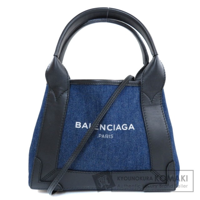 BALENCIAGA バレンシアガ ネイビーカバス XS ハンドバッグ デニム  