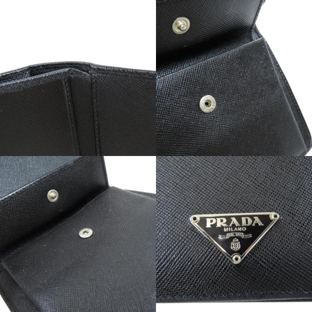 PRADA プラダ M668A サフィアーノ ロゴ金具 二つ折り財布（小銭