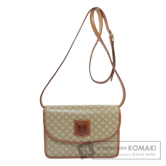 CELINE セリーヌ マカダム柄 ショルダーバッグ PVC/レザー
